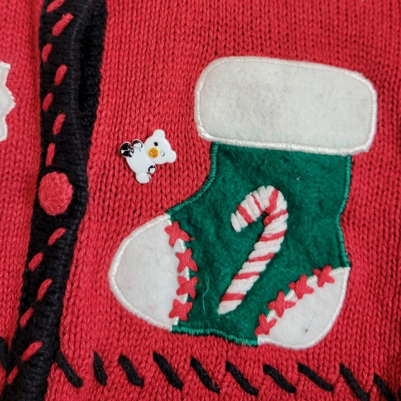 L| Red Xmas Cardigan - Picture 5 of 7
